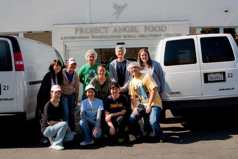 Project Angel Food group picture in front of building